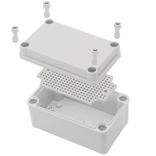 YETLEBOX Waterproof Electrical Box with Mounting Plate 130x80x70mm, IP67 Junction Box Dustproof Plastic DIY Electric Project Enclosure Box Grey 5.1"x 3.1"x 2.8"
