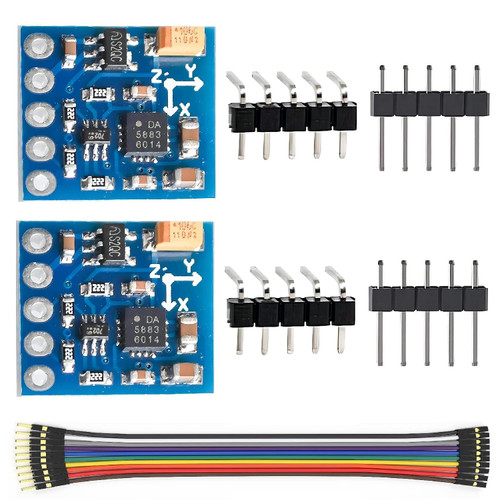 WWZMDiB 2Pcs GY-271 QMC5883L 3-Axis Compass Magnetometer Sensor Module 3.3V 5V for Arduino and Raspberry Pi