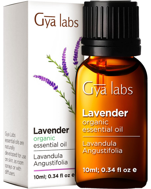 Gya Labs Organic Lavender Essential Oil for Diffuser & Skin - 100% Natural Organic Lavender Oil for Aromatherapy & Feelings of Relaxation - Lavender Oil Organic for Hair (0.34 fl oz)