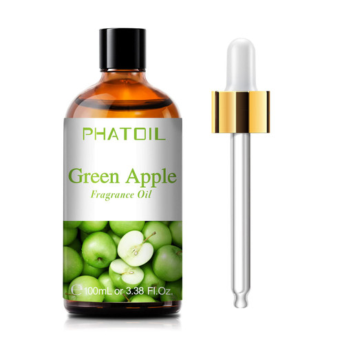 PHATOIL 3.38FL.OZ Green Apple Fragrance Oils for Aromatherapy, Essential Oils for Diffusers for Home, Perfect for Diffuser, Yoga, DIY Candle and Scented Products Making - 100ml