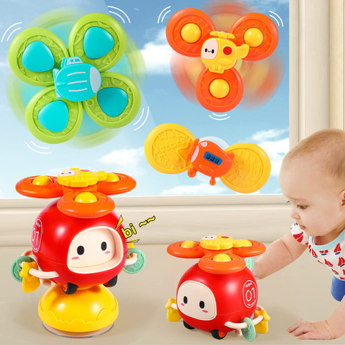 HINZER 3-in-1 High Chair Toys with Suction Cup Spinner Toy for Baby Toys 6 to 12-18 Months Infant Bath Toys for Toddlers 1-3 Spinning Suction Tray Toys for 1 Year Old Boy Girl Christmas Birthday Gifts HINZER 3-in-1 High Chair Toys with Suction Cup Spinner Toy for Baby Toys 6 to 12-18 Months Infant Bath Toys for Toddlers 1-3 Spinning Suction Tray Toys for 1 Year Old Boy Girl Christmas Birthday Gifts