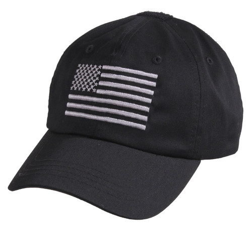 Rothco Tactical Operator Cap with US Flag, Black