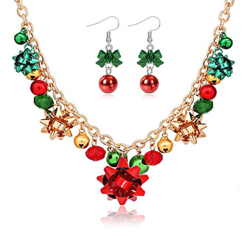 Roe Dolph Christmas Necklace Earrings Set for Women Jingle Bell Necklace Earrings Bow Pendant Neckalce Gliter X-mas Neckalce Earrings for Teen Girls Holiday Earrings Christmas Gifts(Jingle Bell) Roe Dolph Christmas Necklace Earrings Set for Women Jingle Bell Necklace Earrings Bow Pendant Neckalce Gliter X-mas Neckalce Earrings for Teen Girls Holiday Earrings Christmas Gifts(Jingle Bell)