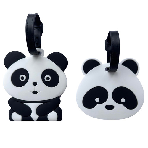 Panda Luggage Tags - 2 Pack Cute Luggage Tag Unique Silicone Travel Accessories Bag Tags Suitcase Identify Labels Luggage Tags for Suitcases