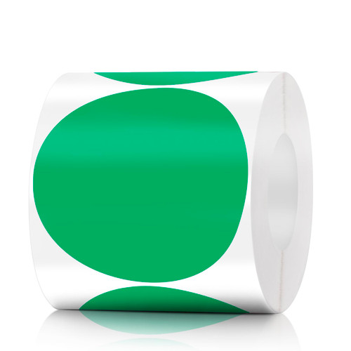 Pack of 500 Round Color Coding Circle Dots Stickers Labels (3", Green)