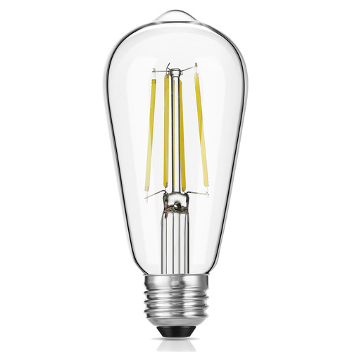 Gozelux Edison Light Bulbs 60W Equivalent, Dimmable Vintage LED Light Bulbs, E26 Medium Base, Daylight 5000K, ST58, 6W, 750LM, 90+ CRI, Antique Decorative Filament LED Bulb, Clear Glass, Pack of 1 Gozelux Edison Light Bulbs 60W Equivalent, Dimmable Vintage LED Light Bulbs, E26 Medium Base, Daylight 5000K, ST58, 6W, 750LM, 90+ CRI, Antique Decorative Filament LED Bulb, Clear Glass, Pack of 1