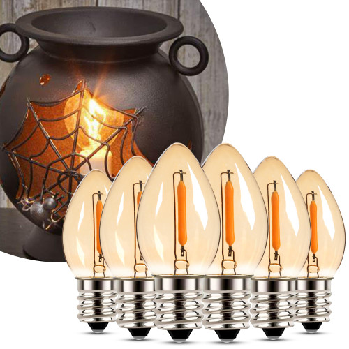 C7 LED Night Light Bulb E12 Light Bulbs for Wax Warmers,Candelabra Lava Lamp Bulb,0.5 W Equivalent 5W Incandescent Bulb Warm White 2200K,Salt Lamp Light Bulb Replacement,6 Pack