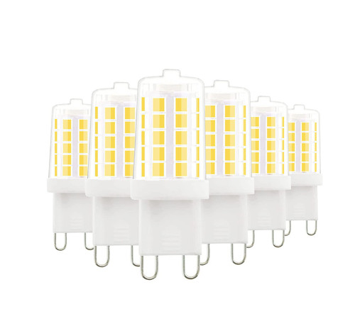 6 Pack G9 Dimmable Bulbs, 4W Equivalent to 40W G9 Halogen Bulbs,360 Degree Angle,AC120V T4 Clear G9 Bi-pin Led Bulbs for Chandelier Pendant Wall Home Lighting,400LM (4000K Natural White)