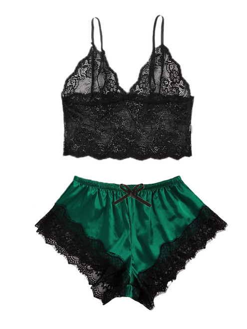 nutolyric Women Lingerie Lace Babydoll Strap Chemise Halter Teddy V Neck Sleepwear(XL, Green) nutolyric Women Lingerie Lace Babydoll Strap Chemise Halter Teddy V Neck Sleepwear(XL, Green)