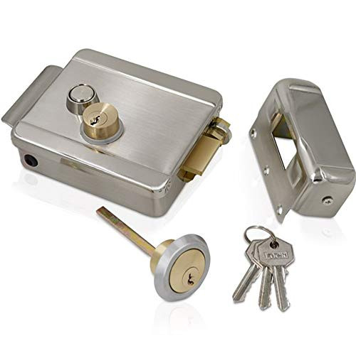 Electric Electronic Door Locks Security Anti-Theft Lock Multiple Insurance Lock Wood Gate Lock for Doorbell Intercom Access Control Security System