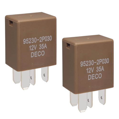 Relay 95230-2P030 (Set of 2), 4 Pins Multi-Purpose Power Relay 12V 35A, Compatible for Hyundai, Kia Vehicles Relay 95230-2P030 (Set of 2), 4 Pins Multi-Purpose Power Relay 12V 35A, Compatible for Hyundai, Kia Vehicles