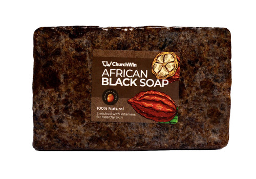 Churchwin African Black Soap, 1LB/16 OZ/500g Organic 100% l, For Acne and eczema, Dry Skin & Rashes, Face & Body Wash, All Skin Types, Authentic Handmade Soap, Pure Raw Ingredients. 1Lb(16 oz)