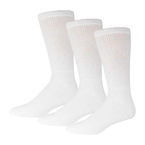 3 Pairs of Cotton Diabetic Neuropathy Crew Socks (10-13, Fits Mens Shoe Size 9-12, White) 3 Pairs of Cotton Diabetic Neuropathy Crew Socks (10-13, Fits Mens Shoe Size 9-12, White)