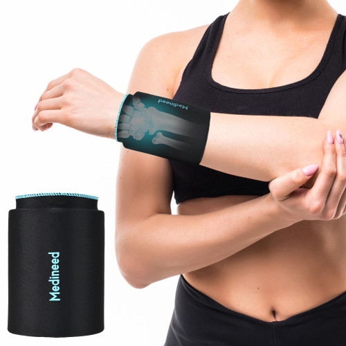 Medineed Wrist Ice Pack Wrap, Reusable Hand Gel Ice Pack for Hot Cold Compress, Pain Relief for Rheumatoid Arthritis, Tendinitis, Carpal Tunnel Pain, Injuries, Swelling, Bruises (Black)
