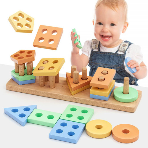iValea Montessori Toys for 1+ Year Old Girl Gifts, Baby Toys 12-18 Months Wooden Sorting Stacking Toys, Preschool Learning Educational Toys for Toddler Age 1-2, Birthday Gifts for 1 2 3 Year Old Boy iValea Montessori Toys for 1+ Year Old Girl Gifts, Baby Toys 12-18 Months Wooden Sorting Stacking Toys, Preschool Learning Educational Toys for Toddler Age 1-2, Birthday Gifts for 1 2 3 Year Old Boy
