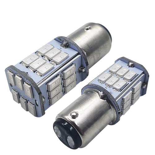 Ruiandsion 2pcs BA15D LED Bulbs 6V Super Bright 5630 30SMD Chipsets LED Replacement Bulbs for Back Up Reverse Lights Brake Lights Tail Lights (Red)