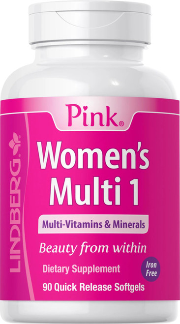 Lindberg Women's Multivitamin No Iron | 90 Softgels | with Vitamin B12 and Minerals | Non-GMO, Gluten Free Supplement
