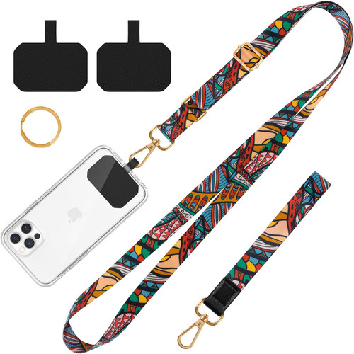 Dutyway Phone Lanyards, Wrist lanyards for Keys, Adjustable Shoulder Neck Strap,Universal Crossbody Cell Phone Lanyard for iPhone Case ID Badges,Card Holder, Car Key, and Most Smartphones (Colorful)