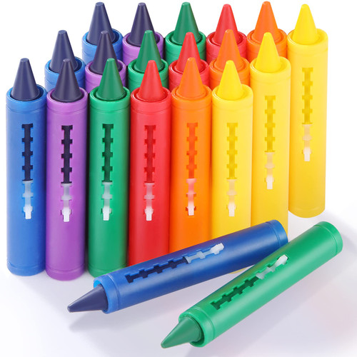 18 Pieces Bath Crayons Bathtub Crayons Washable Easy Clean Bathtime Crayons Colorful Bathtub Markers Toys Shower Crayons Bath Paint for Toddlers Kids