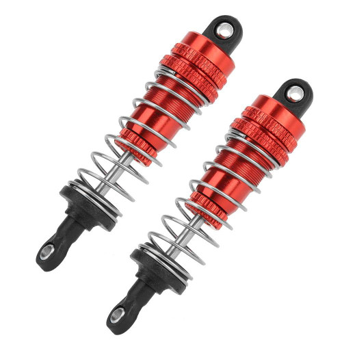 Metal Shock Struts Damper, Keenso RC Shock Absorber Suspension Strut for 1/14 WLtoys 144001 RC Model (Red/Blue)(Red)