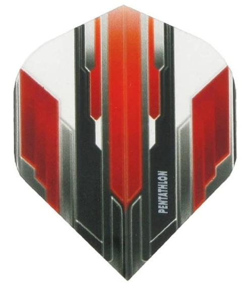US Darts Pentathlon Black/RED/Clear Standard Dart Flights - 3 Sets (9 Flights) - 100 Micron
