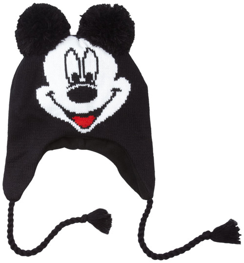 Disney Men's Mickey Big Face 3D Peruvian Hat, Black, One Size