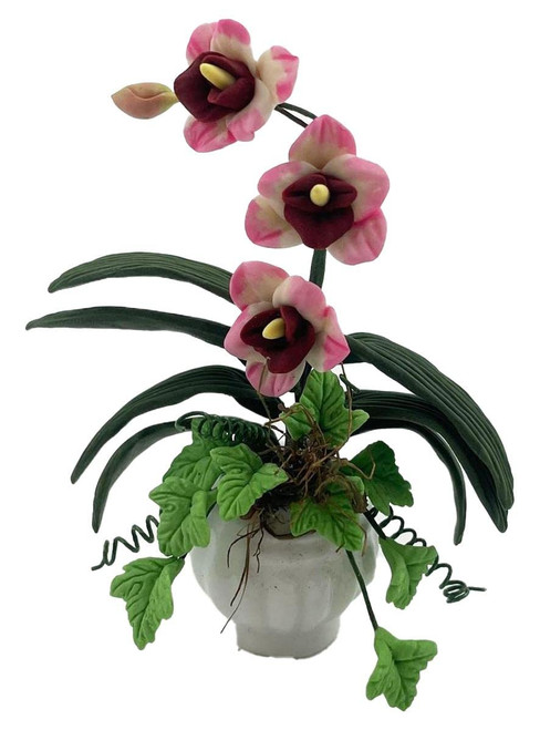 Melody Jane Dolls Houses Dollhouse White Pink & Red Flower Display in Vase Miniature Garden Accessory