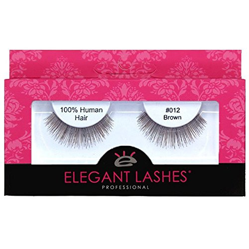 Elegant Lashes #012 Brown - Professional 100% Natural Human Hair False Eyelashes (1 Pair)