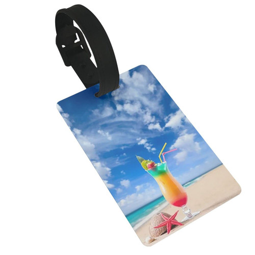 Beach Drink Funny Luggage Tags for Suitcases Travel Baggage Bag Tag Identifiers Backpack Name ID Label for Women Men Kids