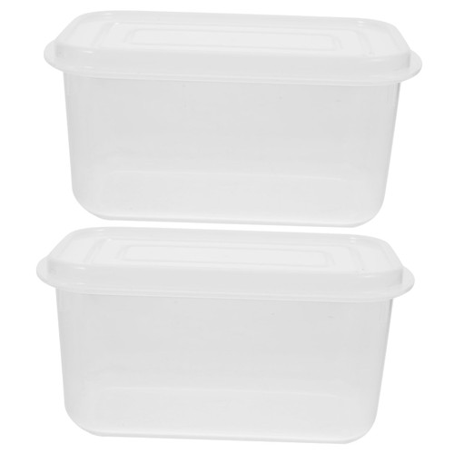BESTOYARD 2pcs Fridge Containers Plastic Containers Food Container Lunch Containers Food Holder Food Accessory Kitchen Storage Containers Lunch Accessory Bento Container Pack Sealed Box Pp