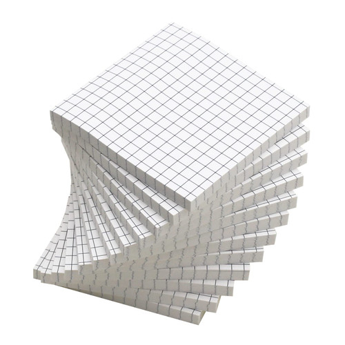 (12 Pad) Lined Grid Sticky Notes,3x3 Inch, Self-Stick Notes, Easy to Post for School, Office, Notebook, White Color Pads/Pack