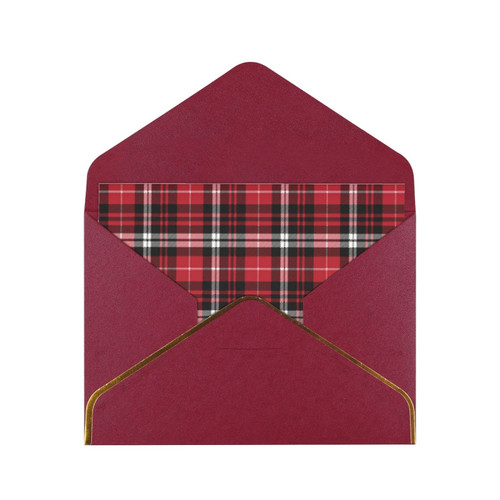 allgobee Greeting Cards Black-Red-Plaid-Tartan Envelope Blank Cards Cards For All Occasions,Birthday,Thank You,Wedding