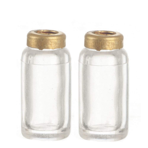 Melody Jane Dollhouse 2 Empty Mason Canning Preserving Jars with Lids Miniature Accessory
