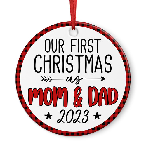 Family Christmas Ornaments - New Mom and Dad Gifts First Time 2023 Ornament - First Time Parents Gifts for Christmas - First Christmas as Mommy and Daddy, Babys First Christmas Ornament 2023 Ornament