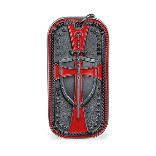 Imasoner Knight Templar Challenge Coin Red Cross Dog Tag Pendant Religious Gift