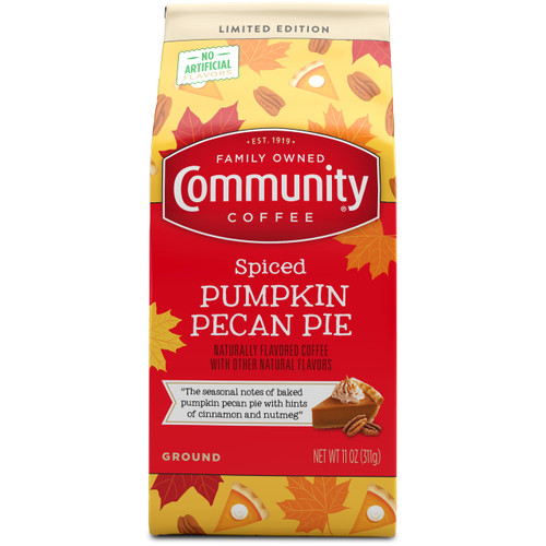 Community Coffee Spiced Pumpkin Pecan Pie Flavored, Medium Roast Ground Coffee, 11 Ounce Bag (Pack of 1) Community Coffee Spiced Pumpkin Pecan Pie Flavored, Medium Roast Ground Coffee, 11 Ounce Bag (Pack of 1)