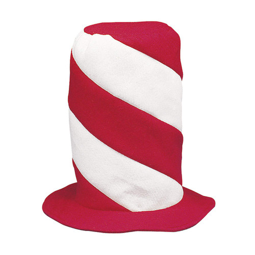 Fun Express Red and White Swirl Stovepipe Hat - Costume Accessories