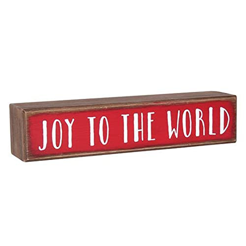 'Joy to the World' Rustic Shelf Sitter Block Sign