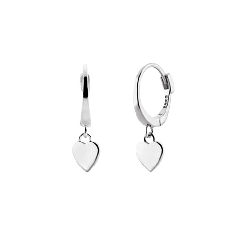 Dainty Heart Dangle Drop Cartilage Small Hoop Earrings for Women Girls 925 Sterling Silver Hypoallergenic Piercing Ear Cute Love Charms Dangling Tiny Huggie Hoops Minimalist Sleeper Jewelry Gifts 8mm Inner (White Gold)