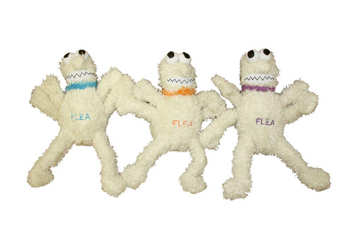 Multipet's 6-Inch Plush Flea Dog Toy, Medium (Assorted Colors)