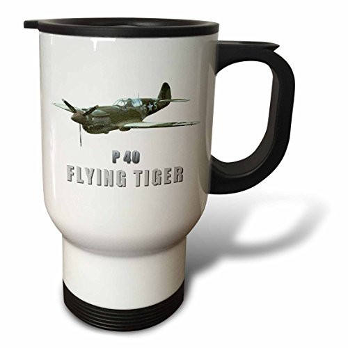 3dRose Flying Tiger Aircraft Stainless Steel Travel Mug, 14-Ounce