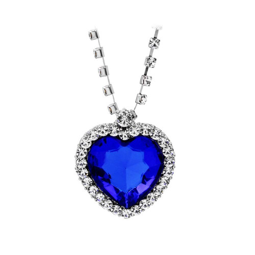 Hmooy Titanic Heart of The Ocean Necklace, Silver Plated Blue Crystal Created Sapphire Pendant Large Heart of The Ocean Necklace Jewelry Mother's Day Gift (Blue) Hmooy Titanic Heart of The Ocean Necklace, Silver Plated Blue Crystal Created Sapphire Pendant Large Heart of The Ocean Necklace Jewelry Mother's Day Gift (Blue)