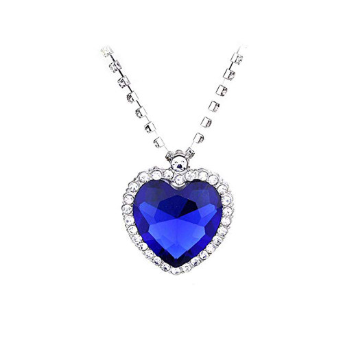 QEPOL Titanic Heart of The Ocean Neckalce Jewelry Silver Love Heart of Ocean Pendant Necklaces Made with Created Blue Sapphire Crystals Eternal Love- Valentines Day Gifts (Blue) QEPOL Titanic Heart of The Ocean Neckalce Jewelry Silver Love Heart of Ocean Pendant Necklaces Made with Created Blue Sapphire Crystals Eternal Love- Valentines Day Gifts (Blue)