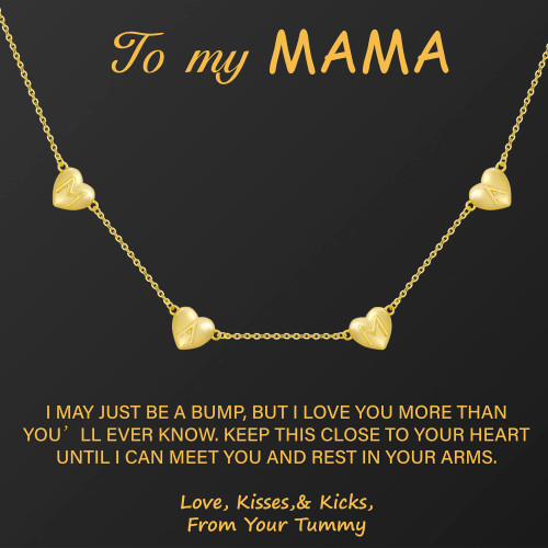 Mama Necklace for Women, 14K Gold Plated Mom Heart Necklaces Gifts for New Mom to Be First Time Moms Must Haves Pregnancy Expecting Mom Essentials, Jewelry Gifts with Cards for Christmas Mother's Day