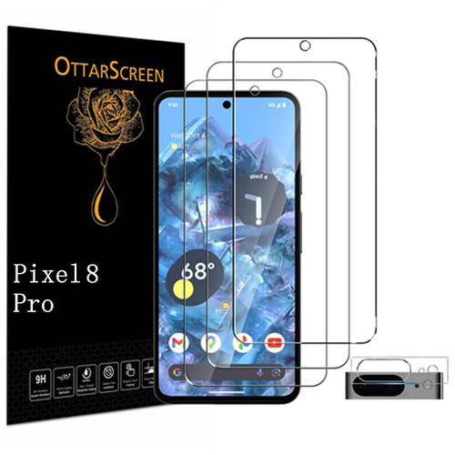 3 Pack for Google Pixel 8 Pro Screen Protector, 1 Pack Tempered Glass Camera Lens Protector, Compatible Fingerprint, 9H Hardness Tempered Glass Screen Protector for Google Pixel 8 Pro Screen Protector 5g?3+1 Pack? 3 Pack for Google Pixel 8 Pro Screen Protector, 1 Pack Tempered Glass Camera Lens Protector, Compatible Fingerprint, 9H Hardness Tempered Glass Screen Protector for Google Pixel 8 Pro Screen Protector 5g?3+1 Pack?
