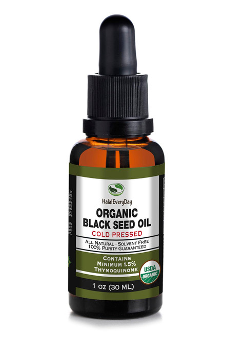 Organic Black Seed Oil - USDA Certified, Cold Pressed Glass Bottle 1oz - Over 1.5% Thymoquinone Turkish Black Cumin Nigella Sativa non-GMO 100% Pure Blackseed Oil (1oz Glass Dropper Bottle)