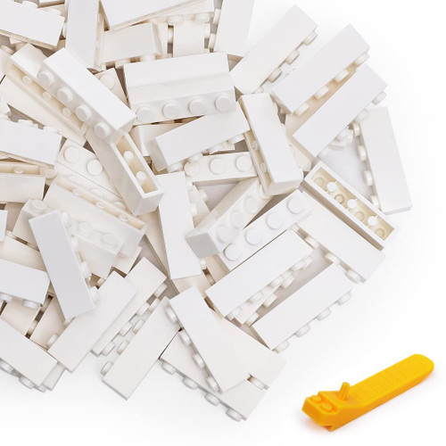 Unirolic Classic Building Bricks Set, 100 Piece 1x4 Basic Building Blocks STEM Creative Building Toys Compatible with All Major Brands(White)