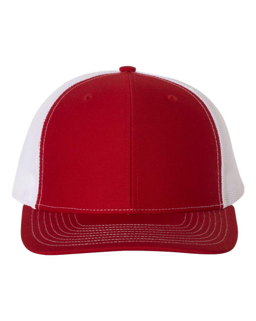 RICHARDSON Snapback Trucker Cap, Adjustable, Red/White