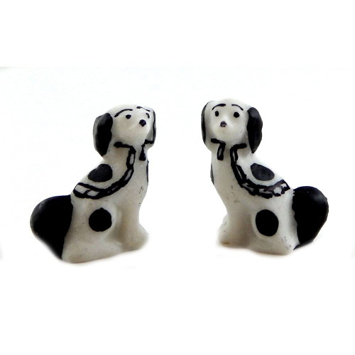 Melody Jane Dolls Houses House Miniature Ornament Fireplace Accessory Pair of Staffordshire Dogs Bk