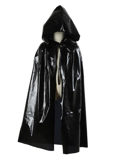 iiniim Kids Witch Vampire Wizard Hooded Cloak Cape Robe Halloween Carnival Fancy Costume Metallic Black One Size